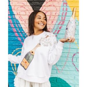 Queen of Sparkles Pop the Champagne Sweatshirt